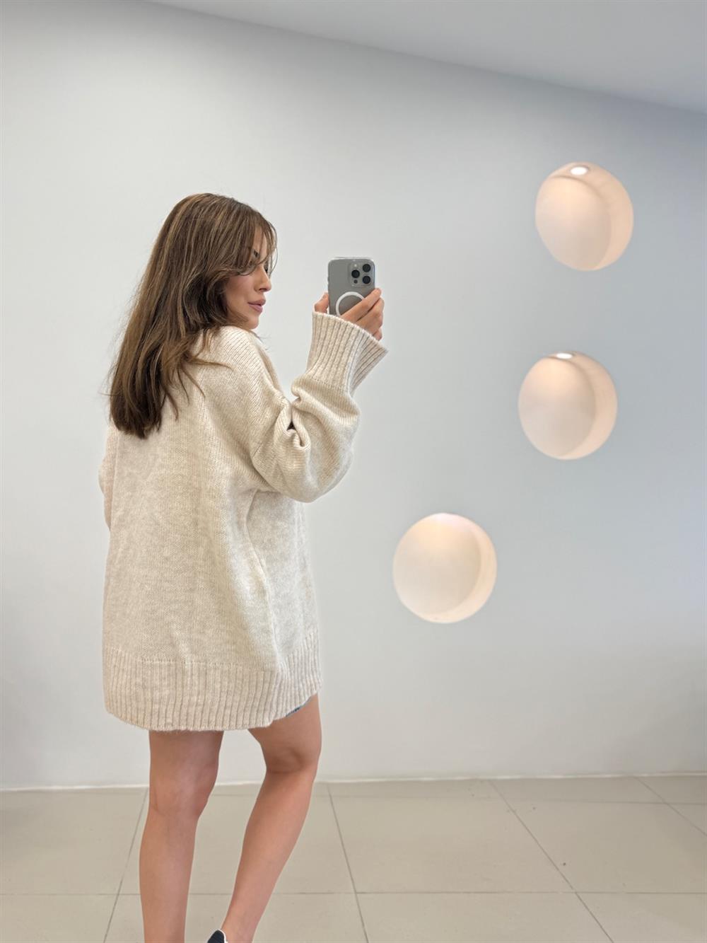 Bi̇si̇klet Yaka Taş Basi̇c Kazak