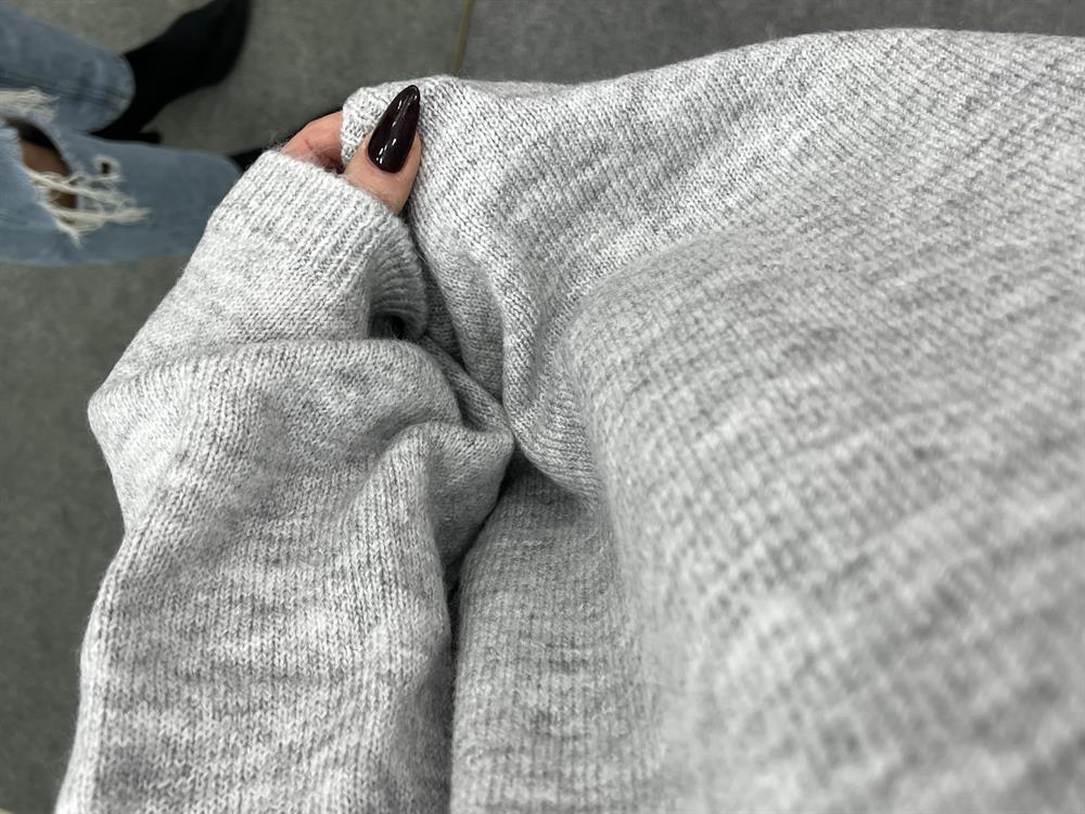 Bi̇si̇klet Yaka Açik Gri̇ Pi̇nterest Kazak