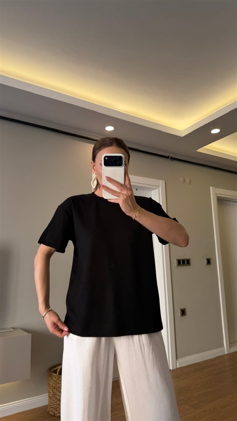 BİSİKLET YAKA BASİC TSHIRT SİYAH