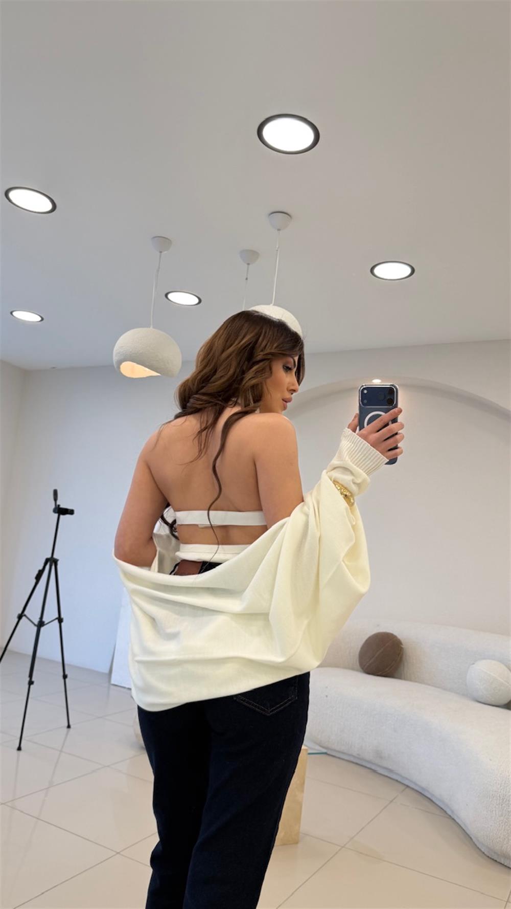 BOLERO DETAYLI TRİKO EKRU