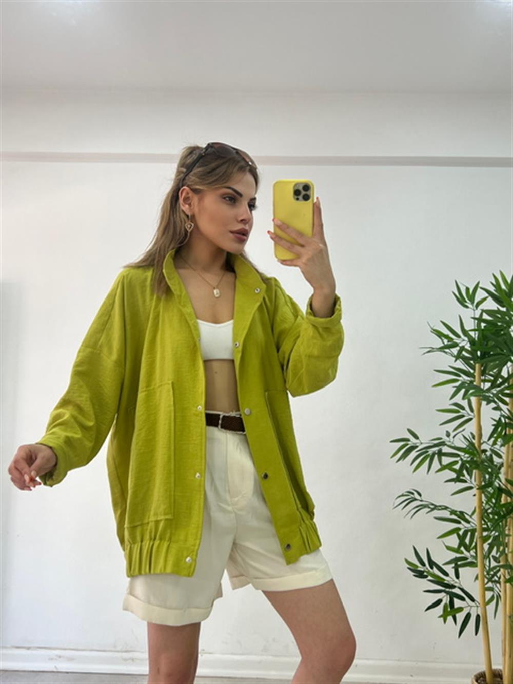 Bomber Keten Ceket Oli̇v Yeşi̇l