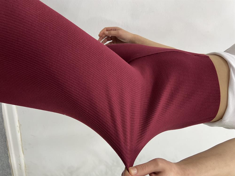 Bordo Fi̇ti̇lli̇ Bol Paça Pantolon