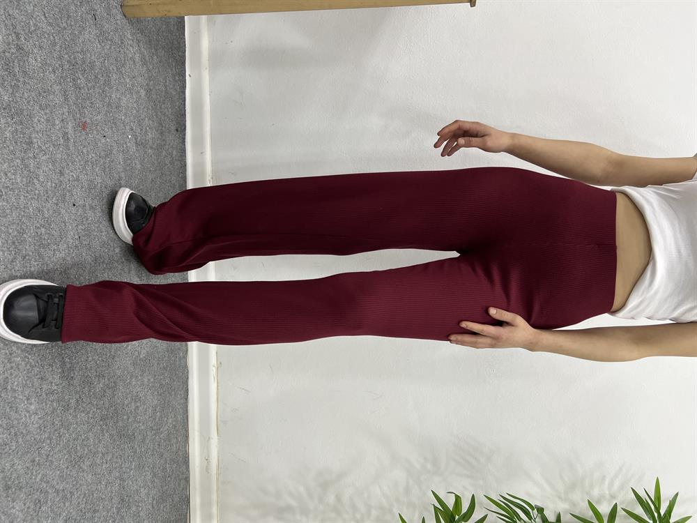 Bordo Fi̇ti̇lli̇ Bol Paça Pantolon