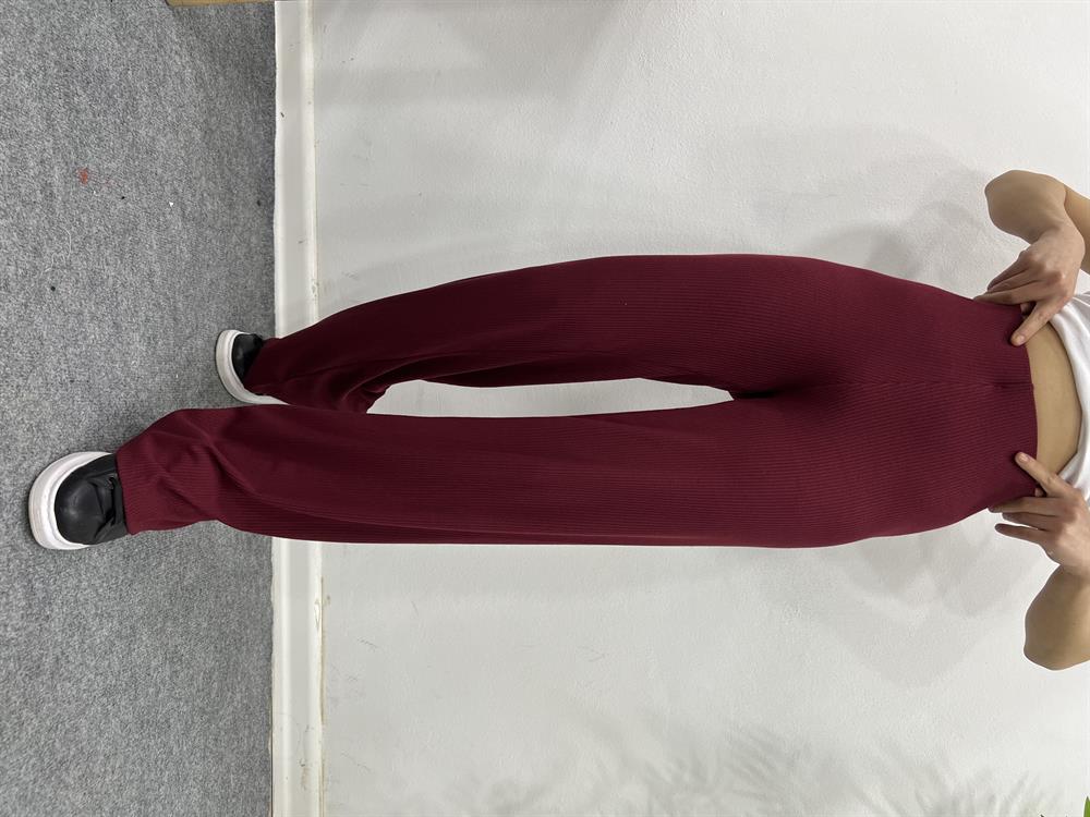 Bordo Fi̇ti̇lli̇ Bol Paça Pantolon