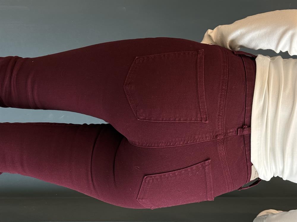 İspanyol Paça Toparlayici Pantolon Bordo