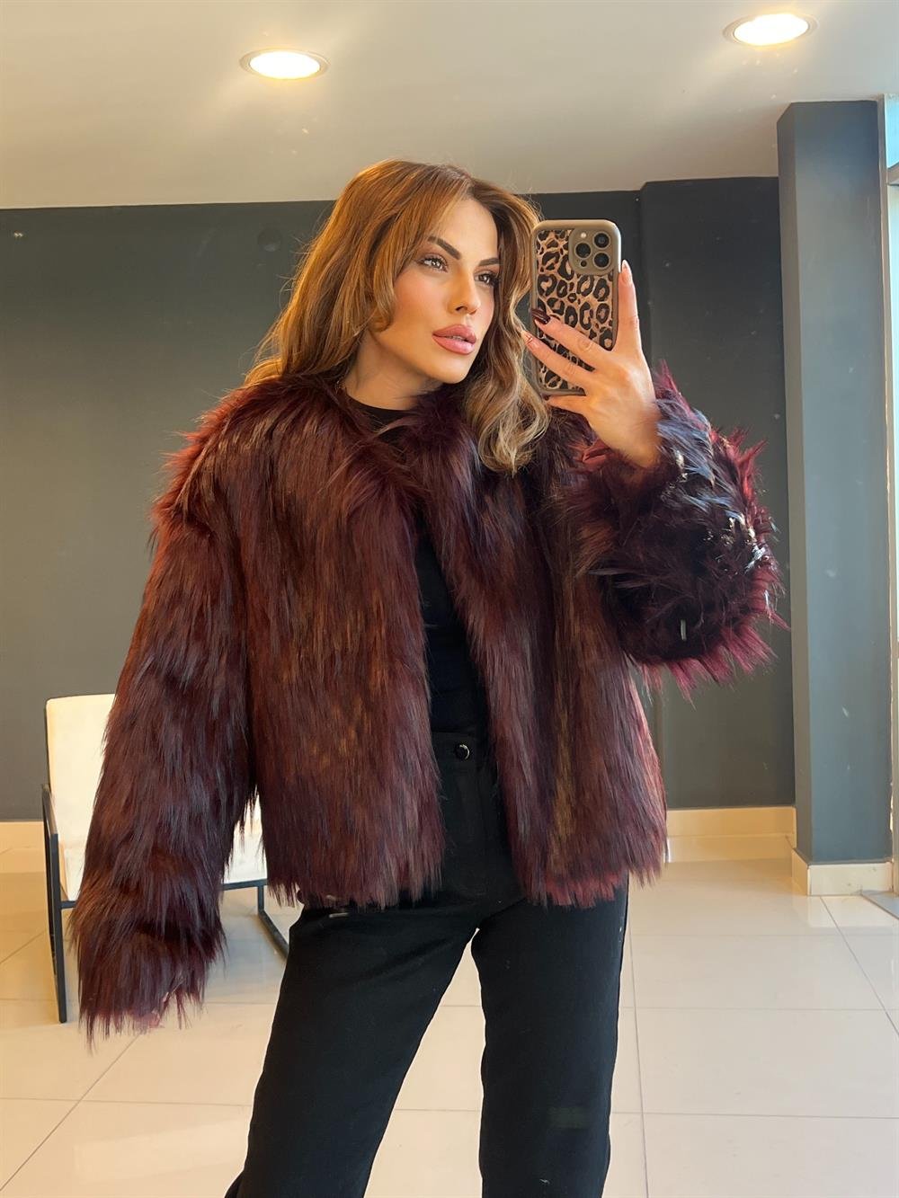 Bordo Premi̇um Seri̇ Tasarim Kürk