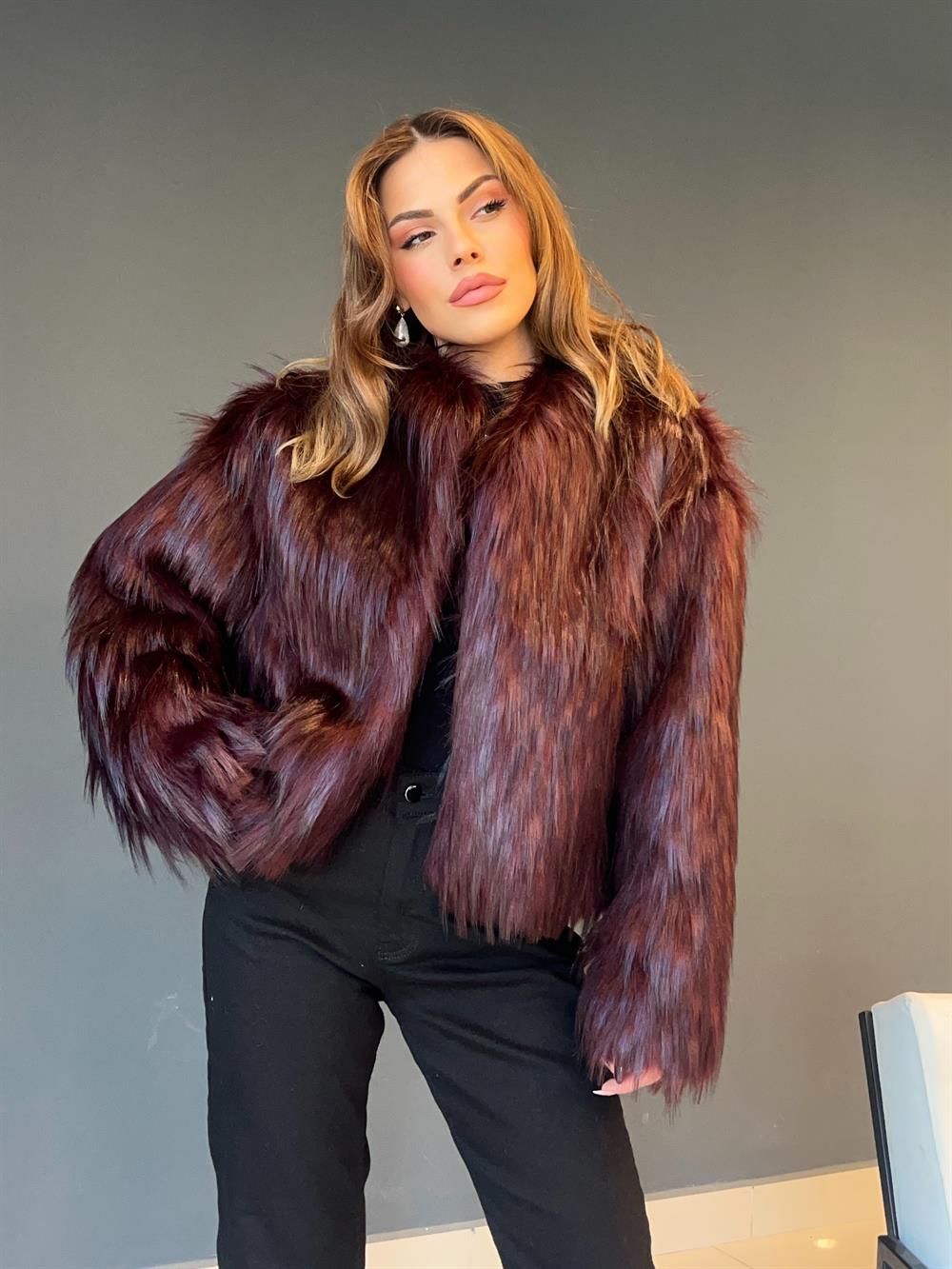 Bordo Premi̇um Seri̇ Tasarim Kürk