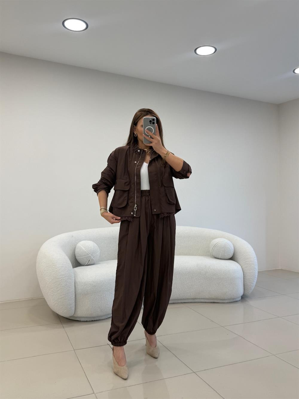 BRODELİ CEKET PANTOLON TAKIM  KAHVE