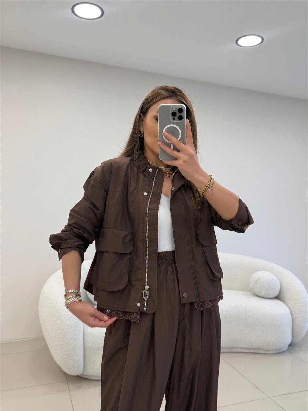 BRODELİ CEKET PANTOLON TAKIM  KAHVE