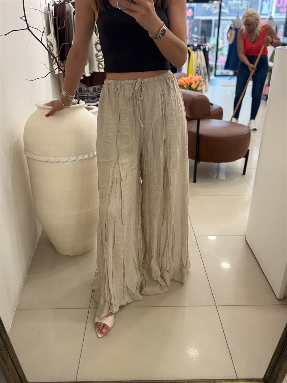 BURUŞUK GENİŞ PAÇA PANTOLON