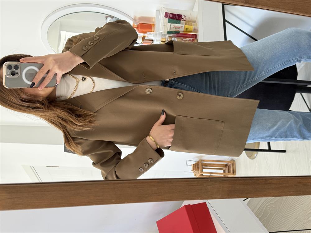 Büyük Cepli̇ Bleazer Ceket Yeşi̇l