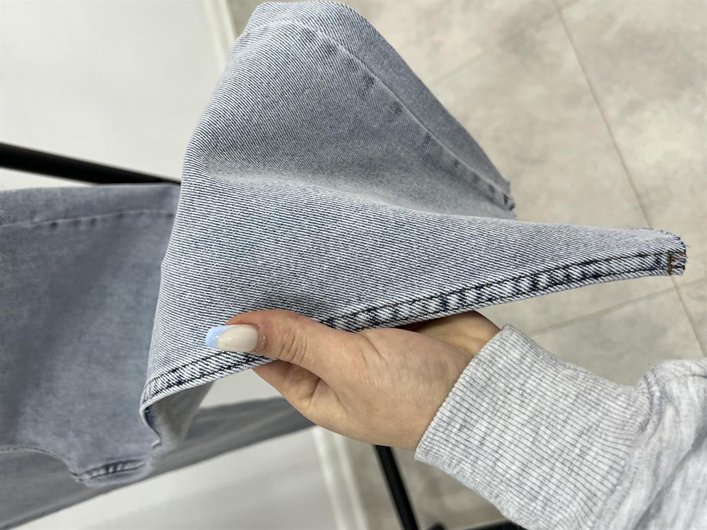 Buz Mavi̇ Battal Beden Likralı Mom Jean