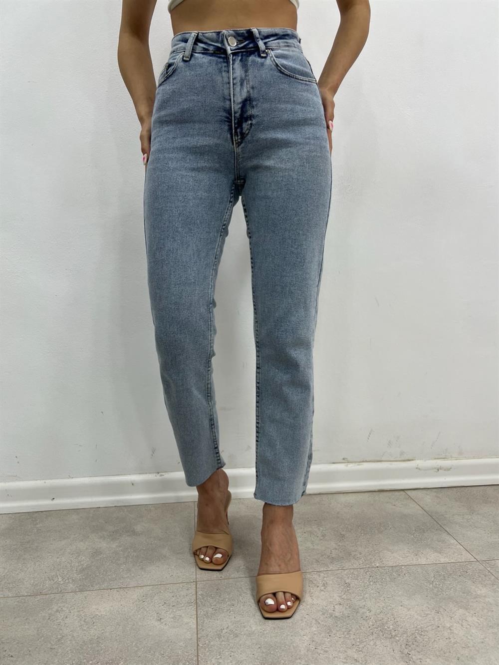 Buz Mavi̇ Likralı Mom Jean