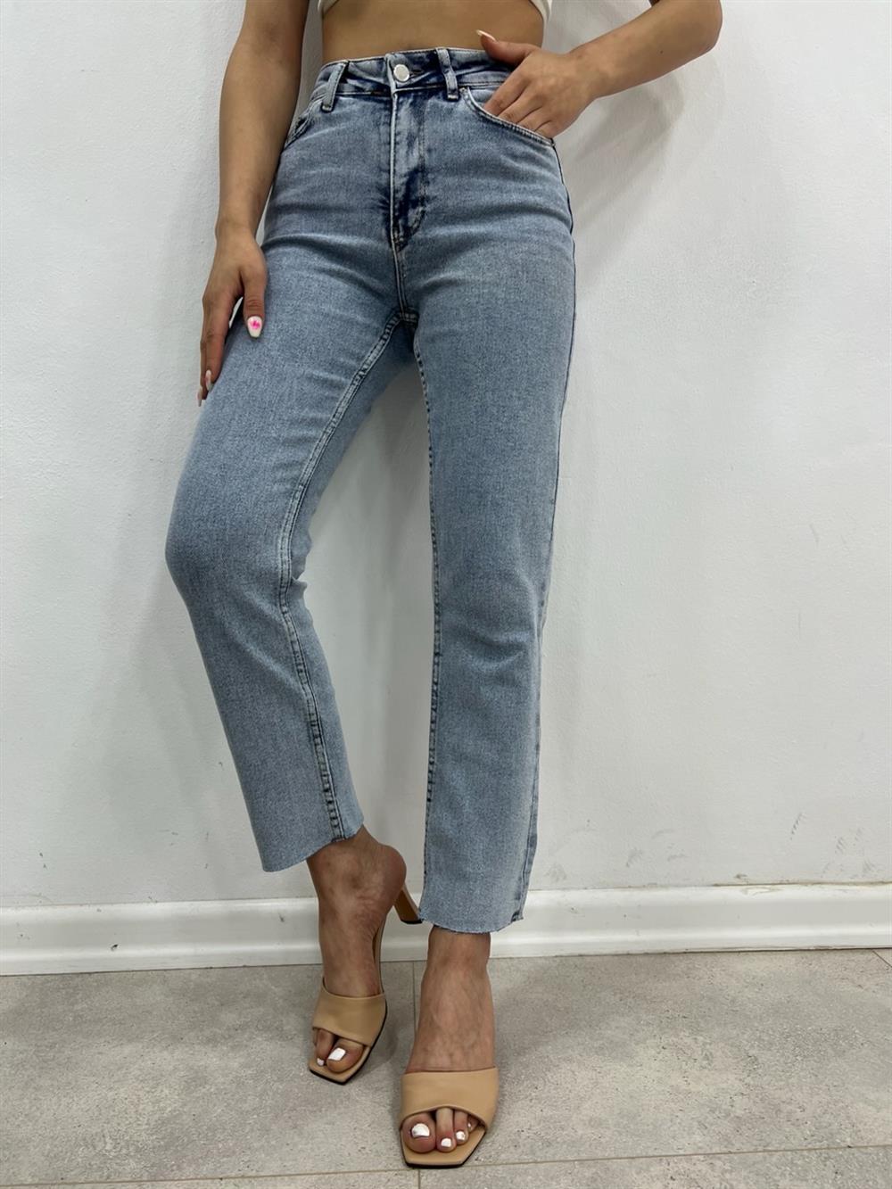 Buz Mavi̇ Likralı Mom Jean