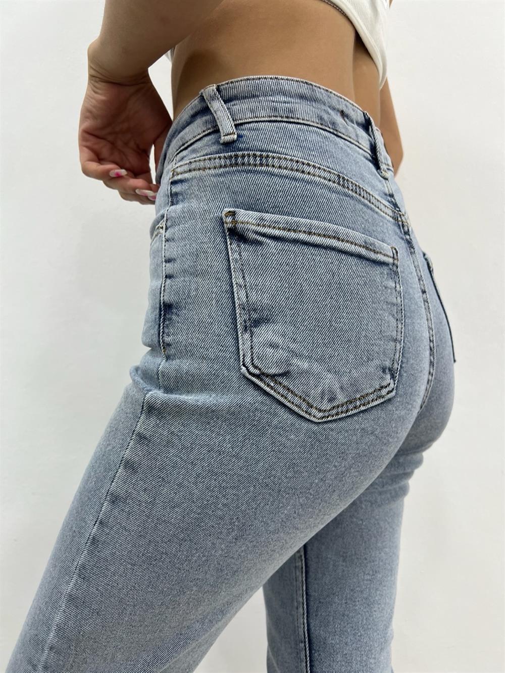 Buz Mavi̇ Likralı Mom Jean