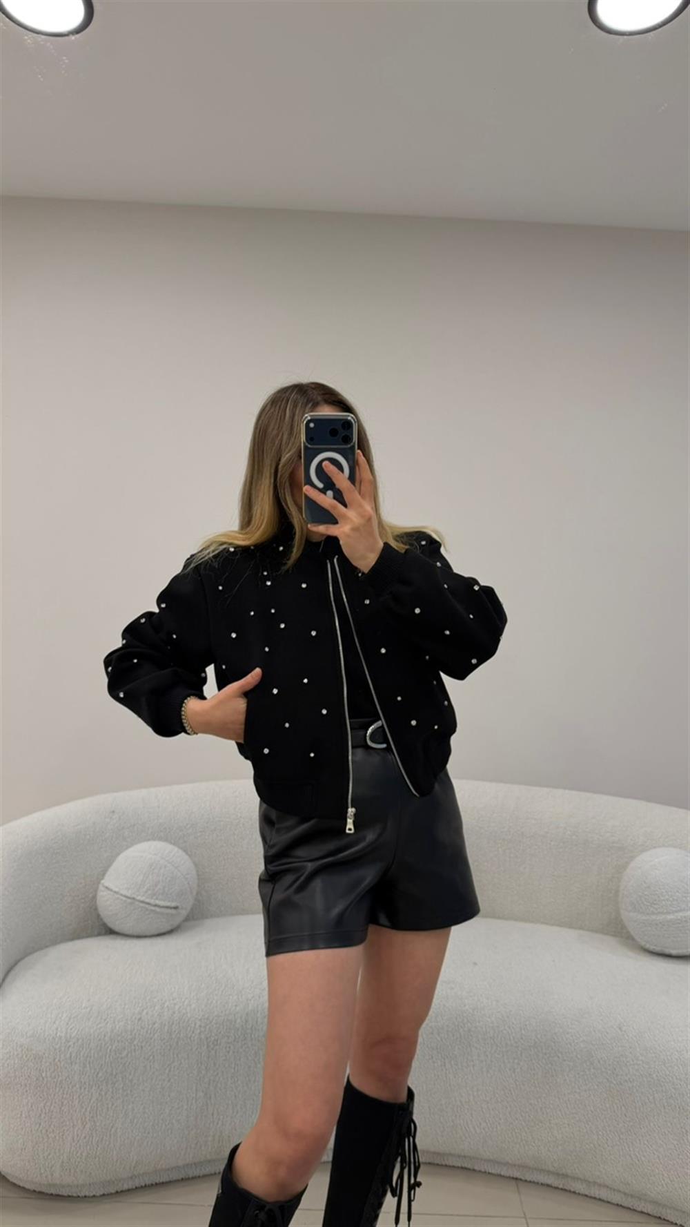 ÇAKIM TAŞLI BOMBER CEKET