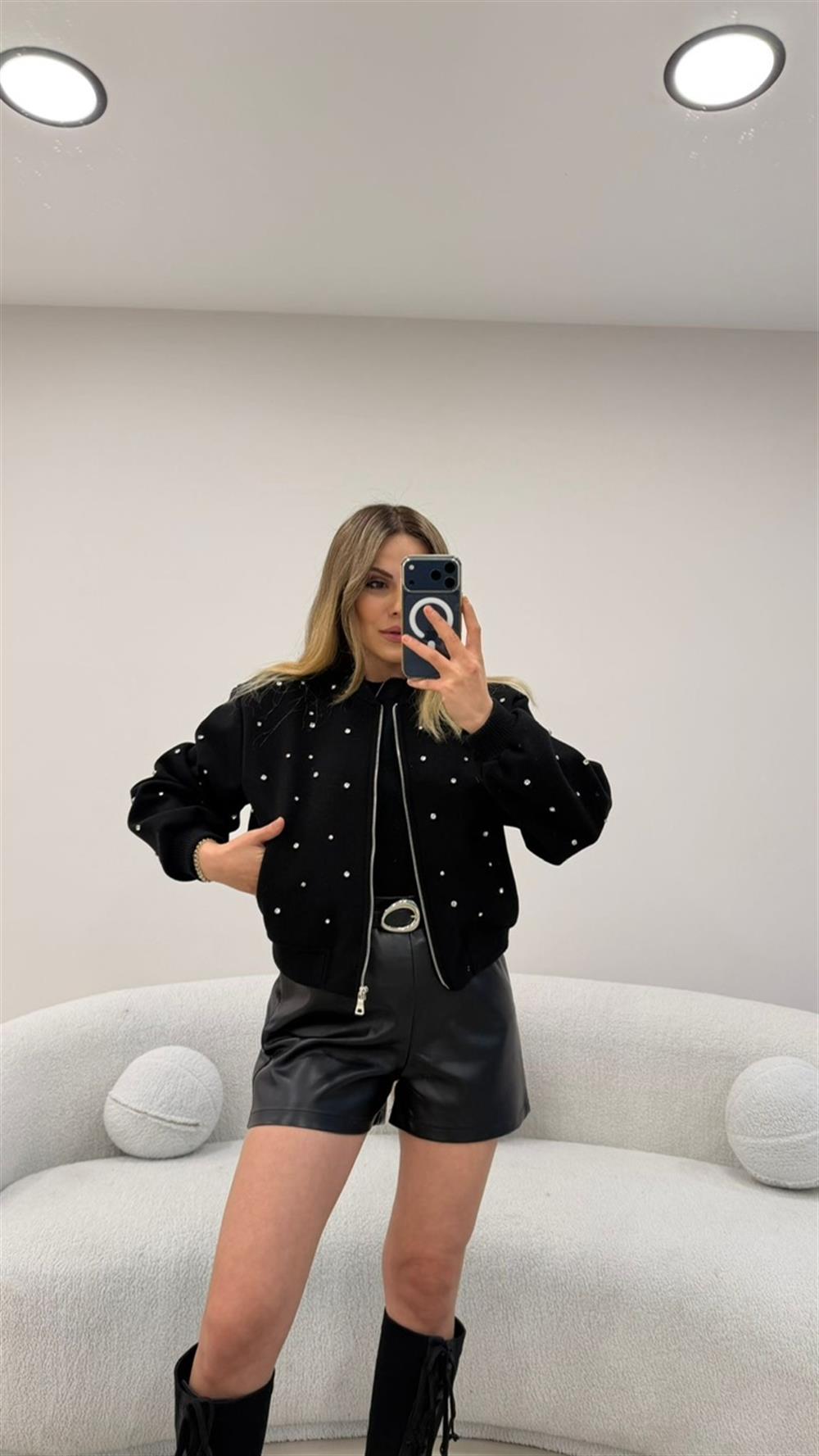 ÇAKIM TAŞLI BOMBER CEKET