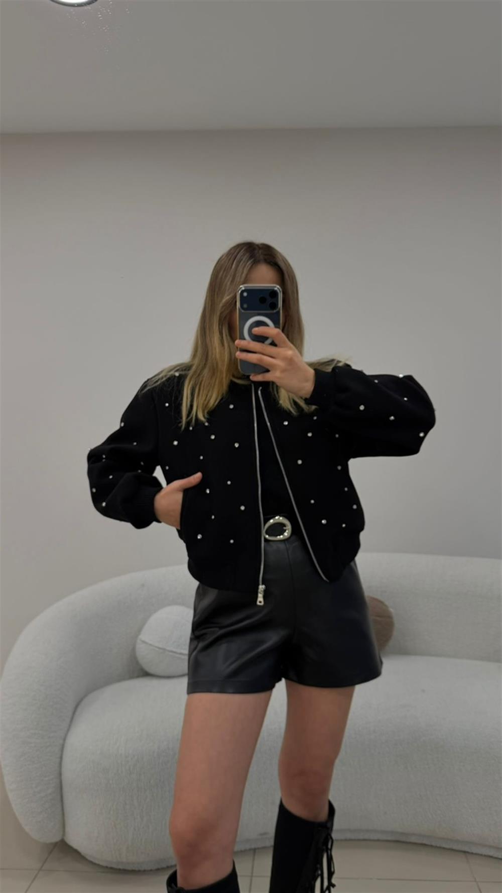 ÇAKIM TAŞLI BOMBER CEKET