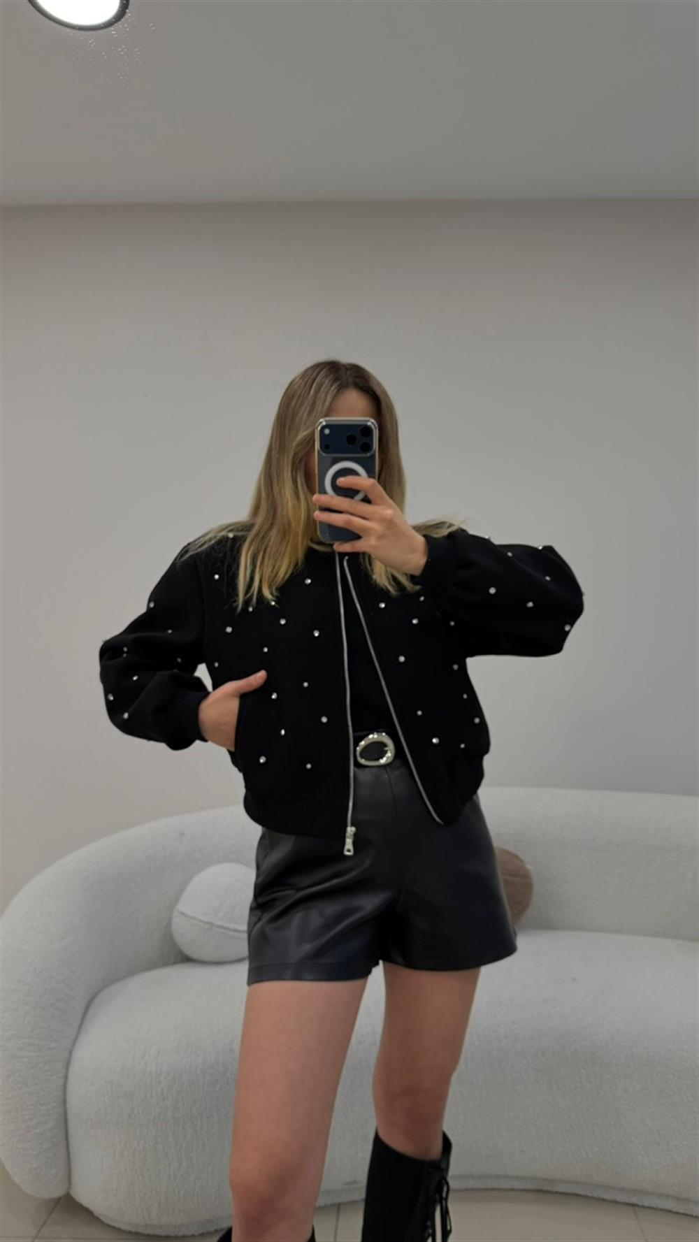 ÇAKIM TAŞLI BOMBER CEKET