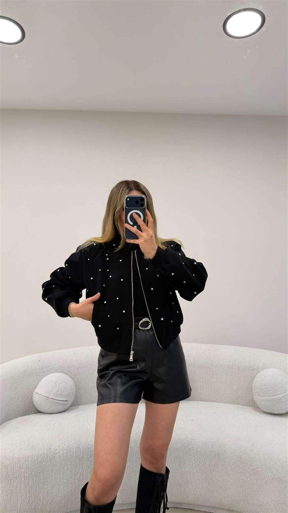 ÇAKIM TAŞLI BOMBER CEKET