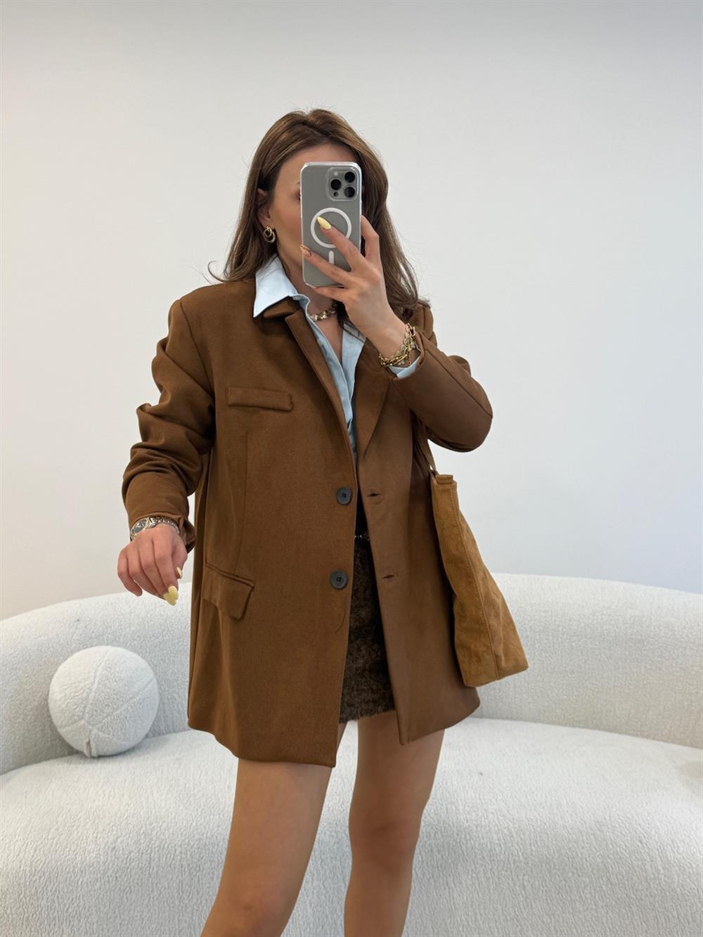 CAMEL SÜET BLAZER CEKET