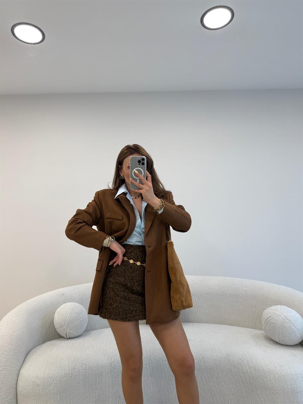 CAMEL SÜET BLAZER CEKET