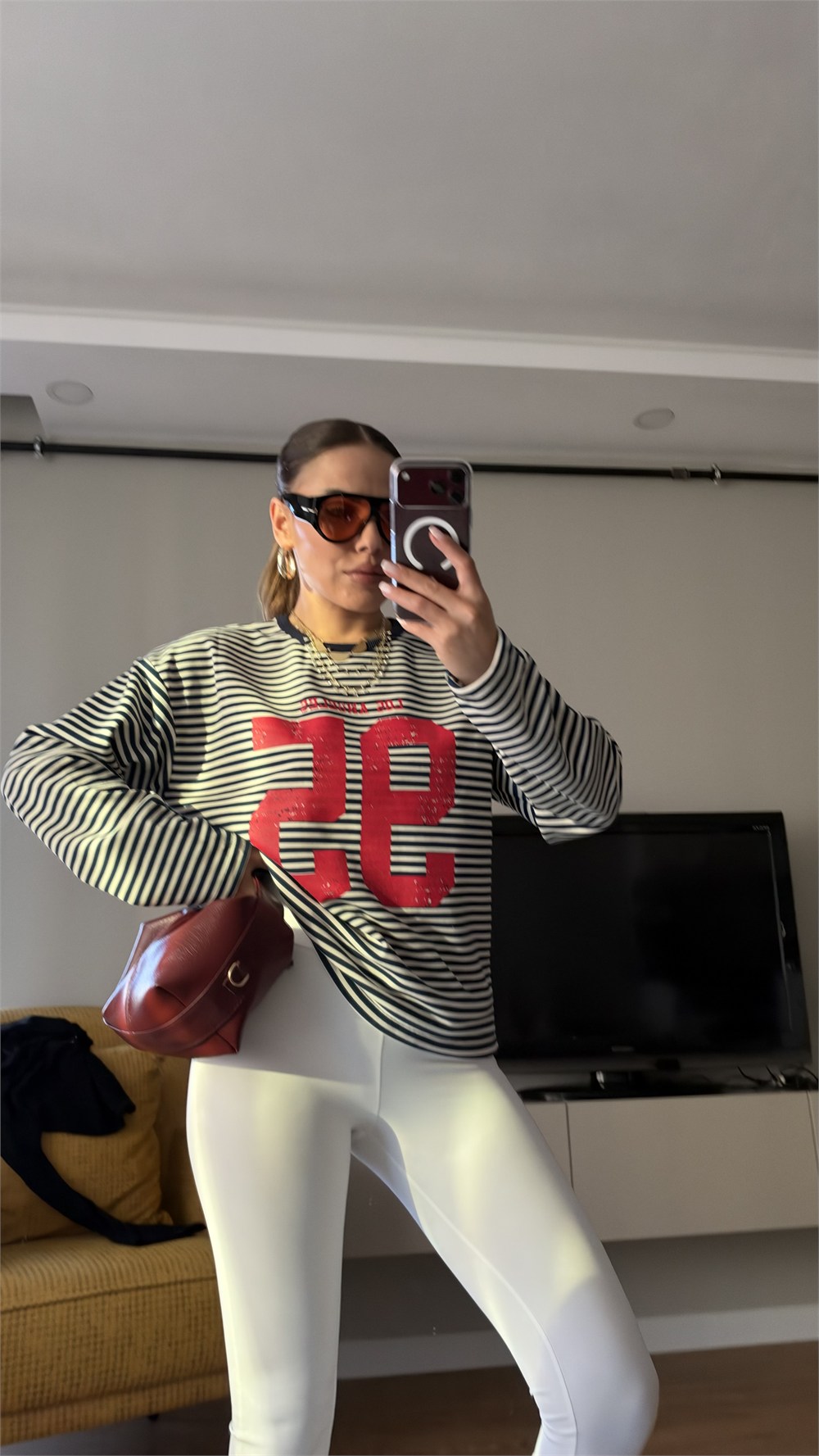 Çizgili Basic  Sweat 95 Lacivert