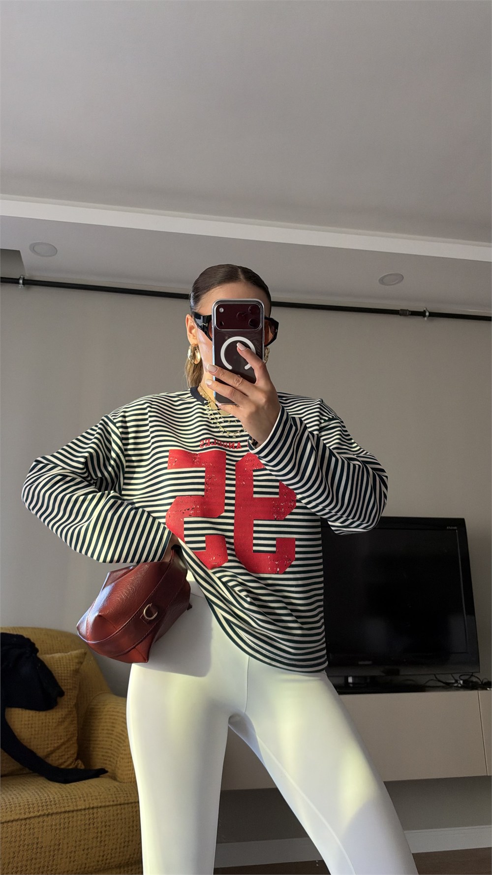 Çizgili Basic  Sweat 95 Lacivert