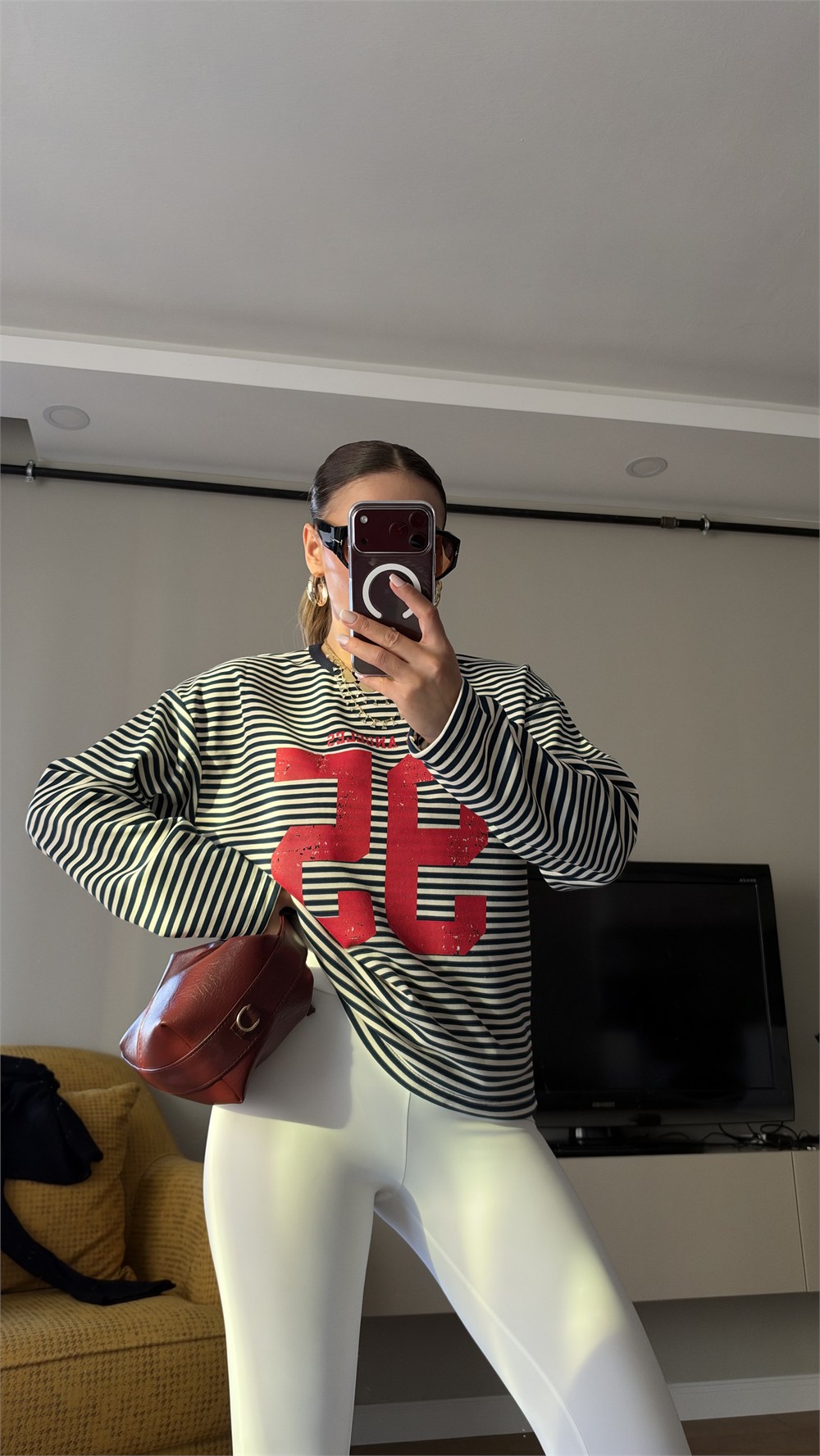 Çizgili Basic  Sweat 95 Lacivert