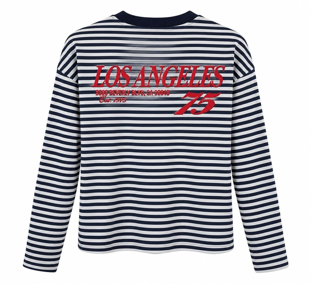 Çizgili Basic  Sweat Los 75 Lacivert