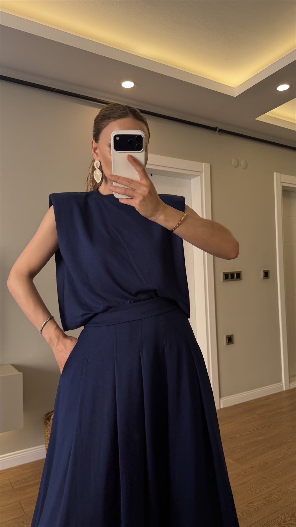 BLUZ  ETEKLİ MODAL TAKIM LACİVERT