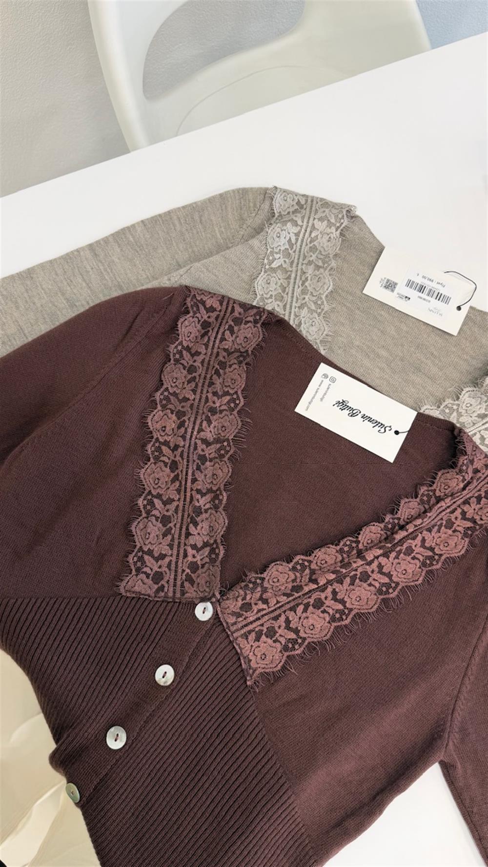 DANTEL DETAYLI HIRKA TRİKO VİZON