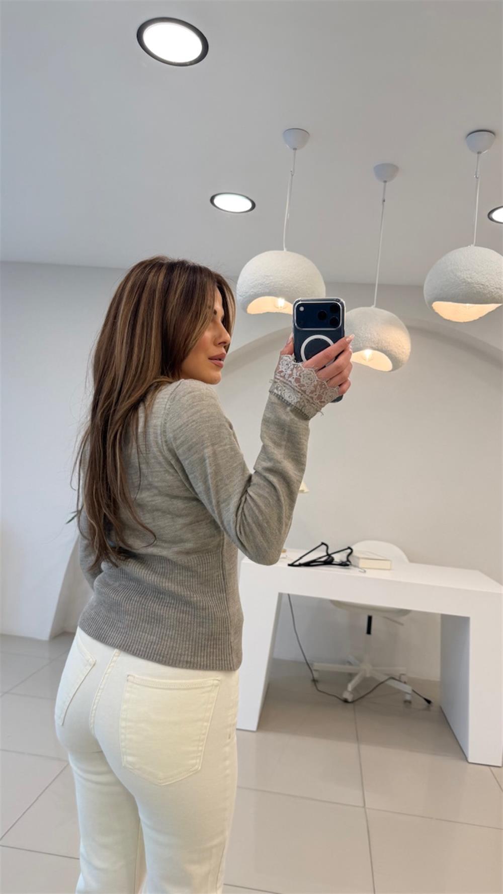 DANTEL DETAYLI HIRKA TRİKO VİZON