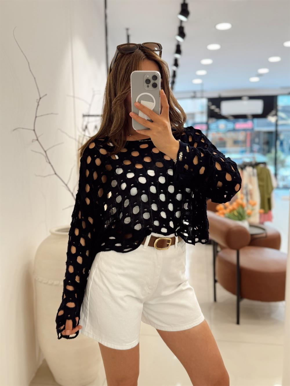 Deli̇kli̇ Merseri̇ze Crop Laci̇vert