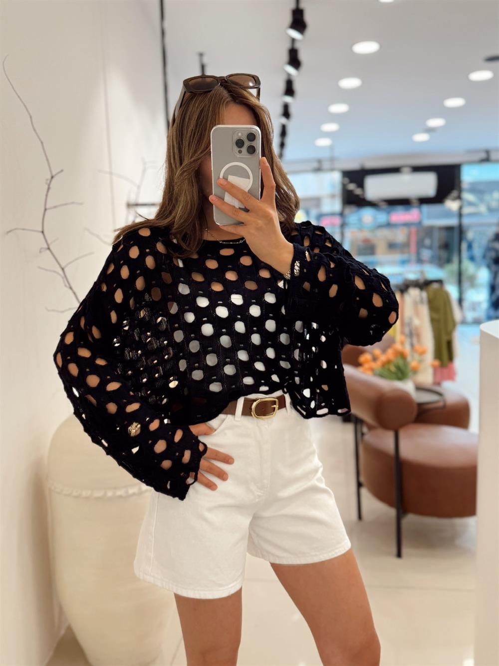 Deli̇kli̇ Merseri̇ze Crop Laci̇vert