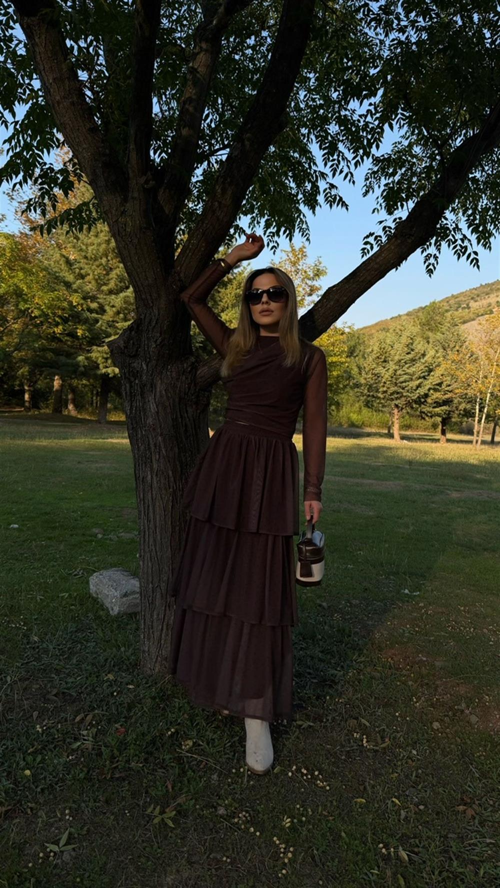 DRAPELİ KAT KAT ETEKLİ TÜL TAKIM