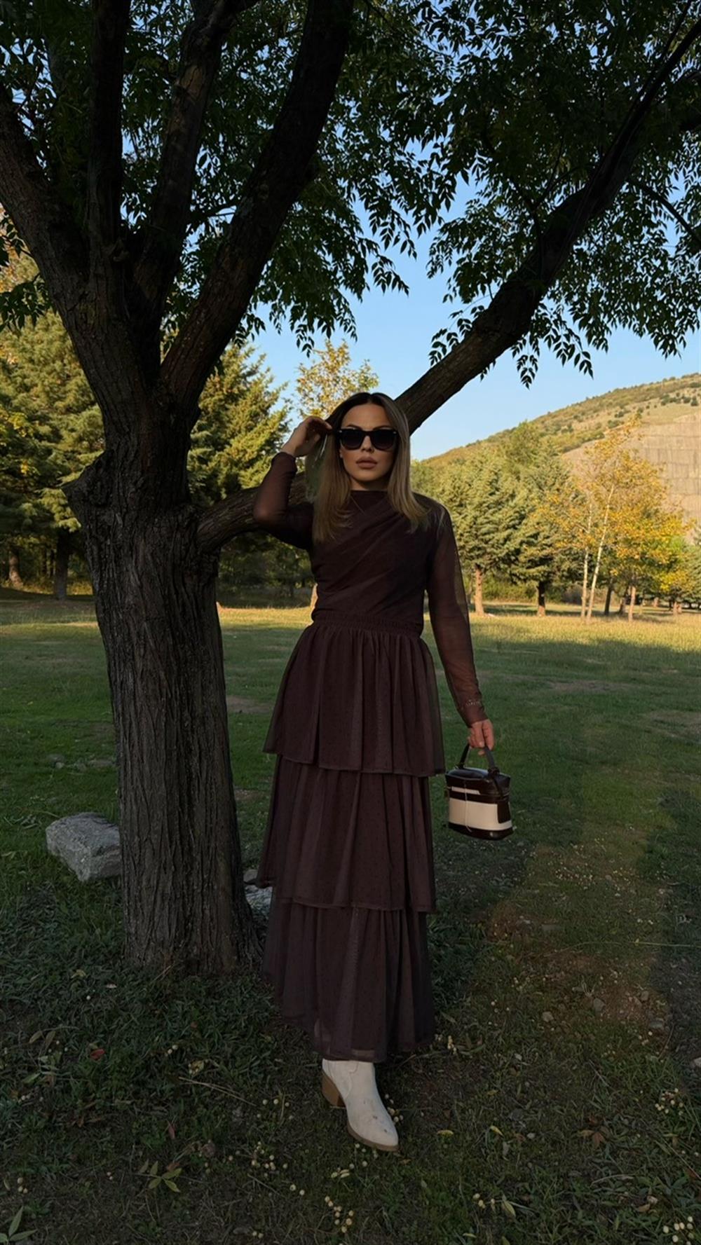 DRAPELİ KAT KAT ETEKLİ TÜL TAKIM