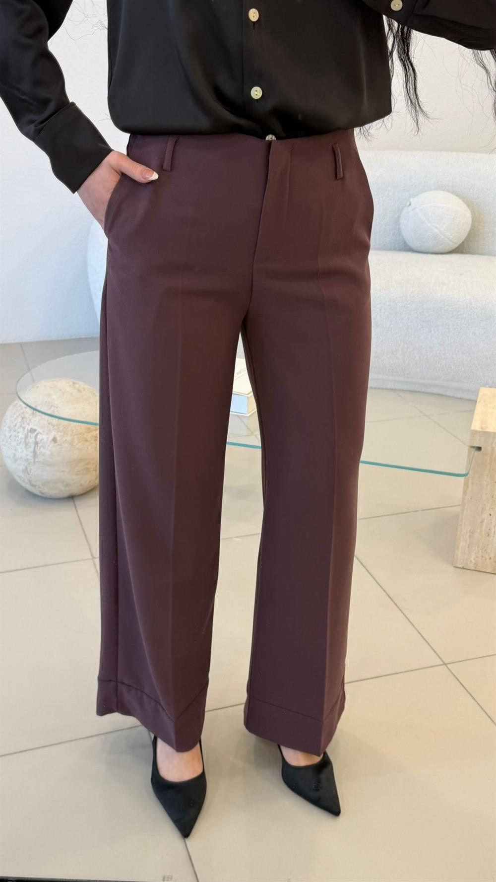 DUBLE PAÇA  KUMAŞ PANTOLON MÜRDÜM