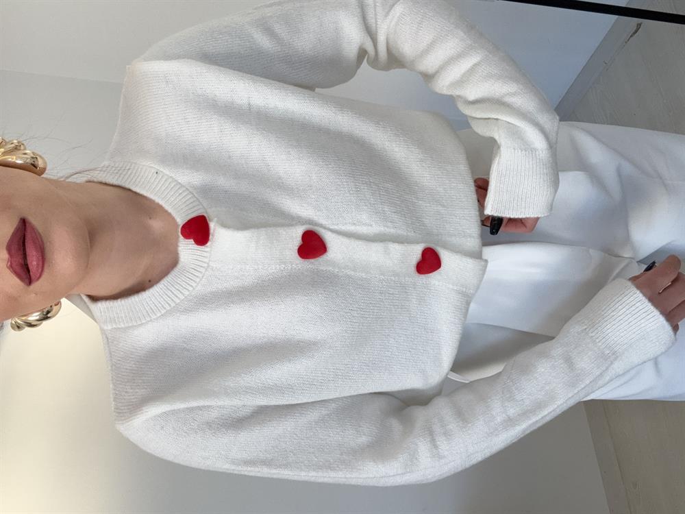 Düğmeleri̇ Kalpli̇ Hirka