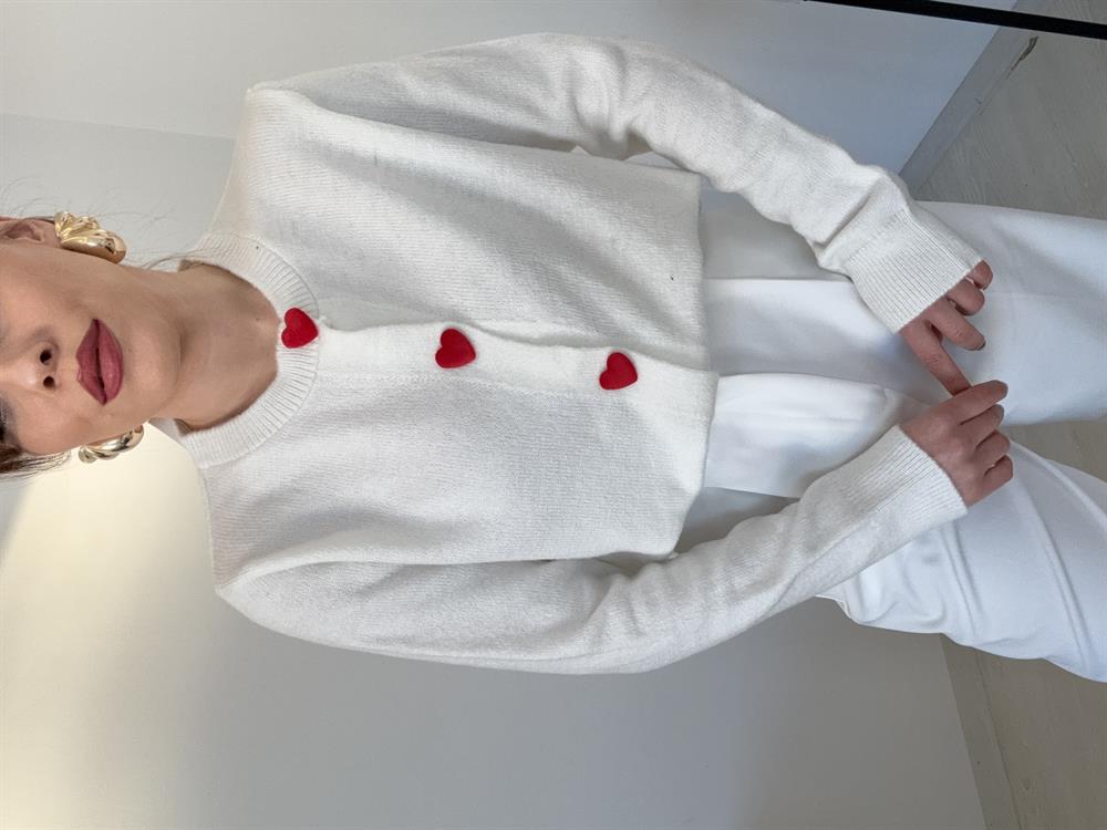 Düğmeleri̇ Kalpli̇ Hirka