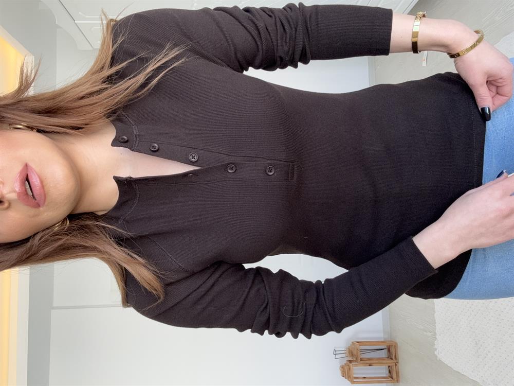 Düğmeli̇ Fi̇ti̇lli̇ Bady Aci Kahve