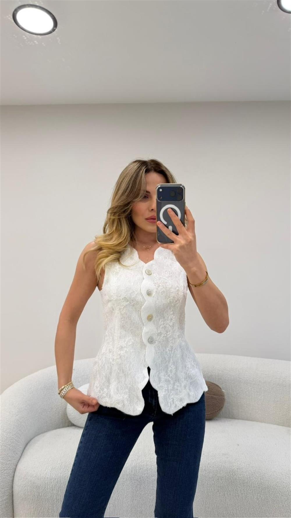 DÜĞMELİ PAYET DETAYLI YELEK