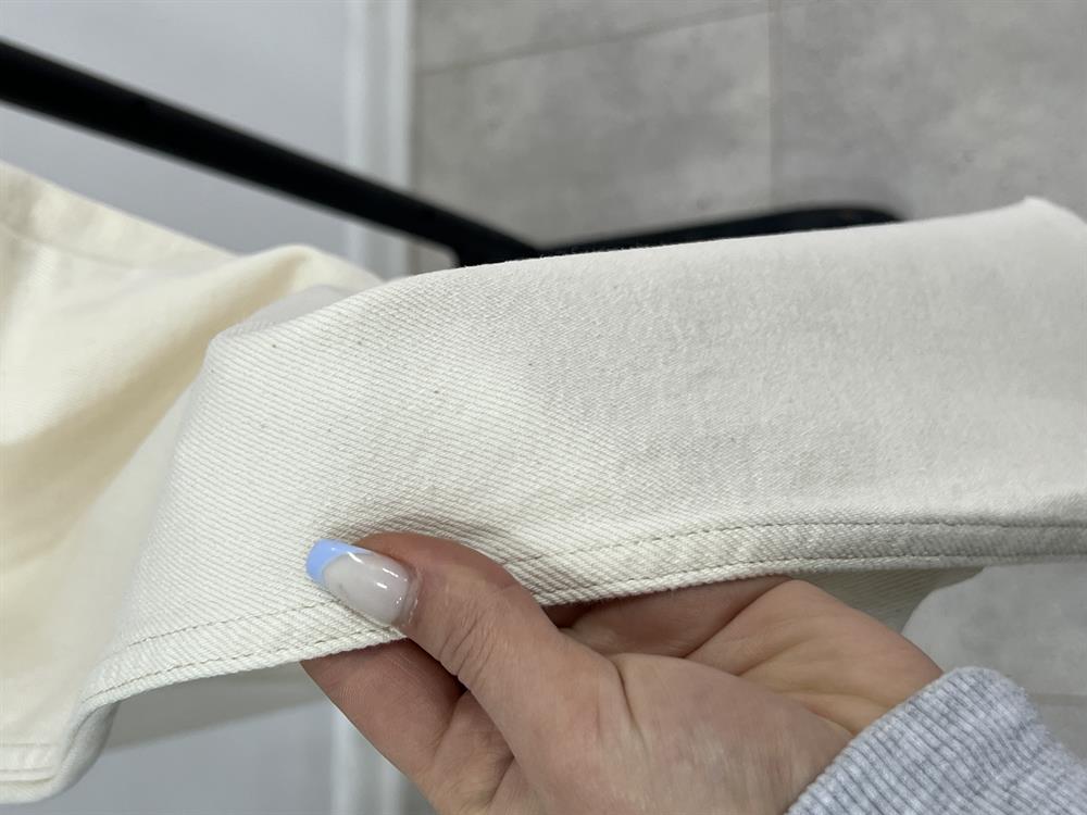 Ekru Battal Beden Likralı Mom Jean