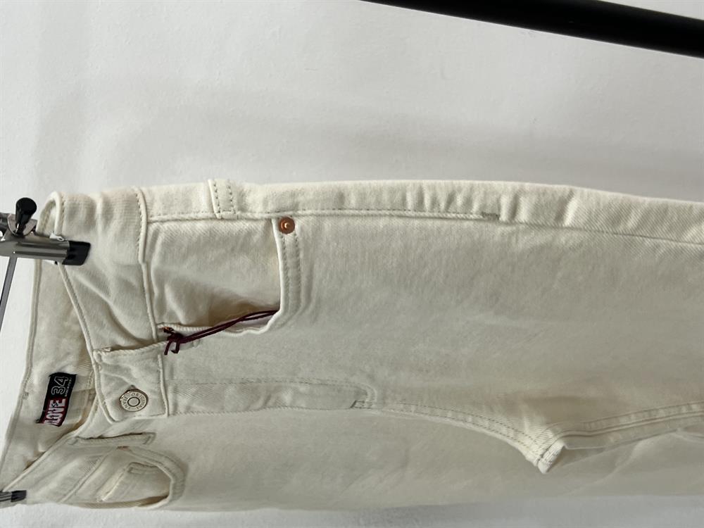 Ekru Battal Beden Likralı Mom Jean