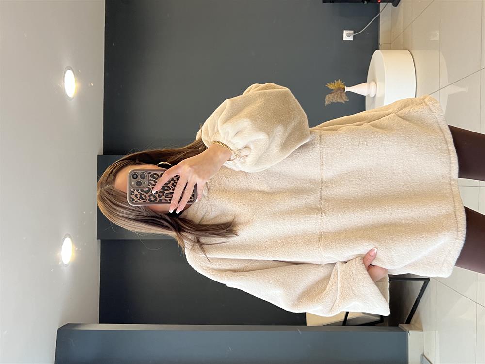 Ekru Renk Kanguru Cepli̇ Massi̇mo Peluş Sweat