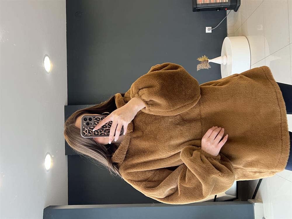 Kahve Renk Kanguru Cepli̇ Massi̇mo Peluş Sweat