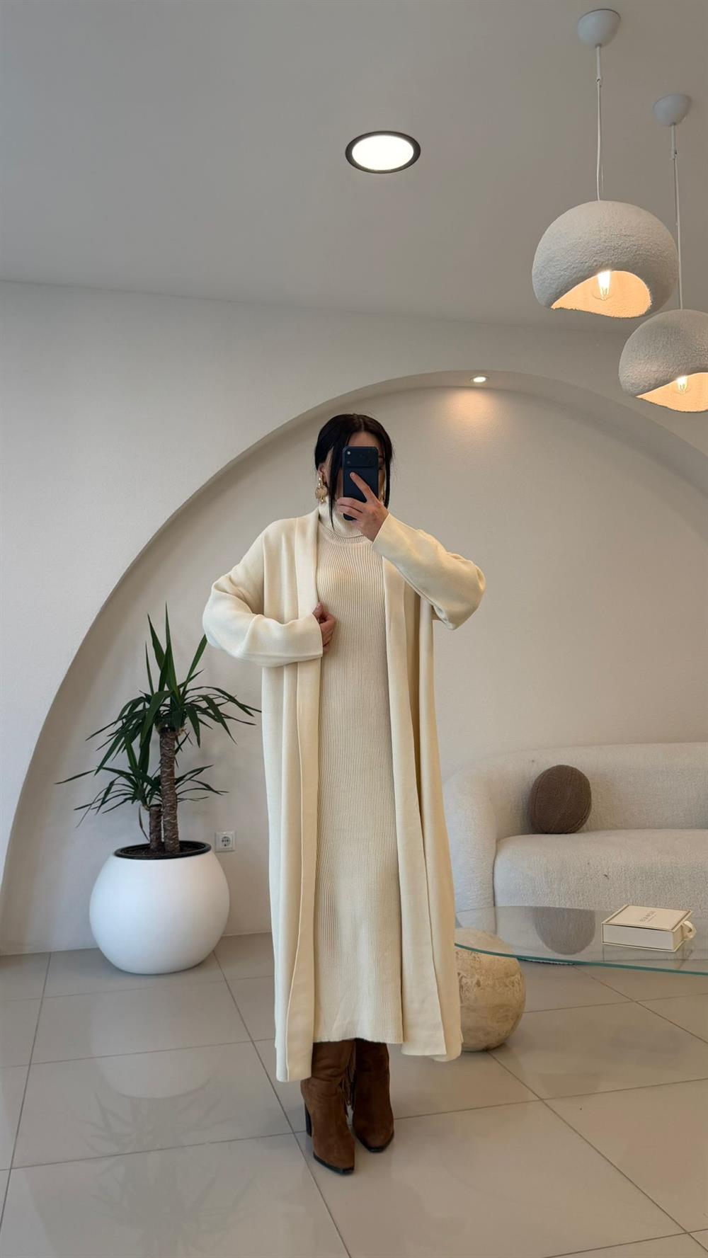 ELBİSE HIRKA TRİKO TAKIM EKRU