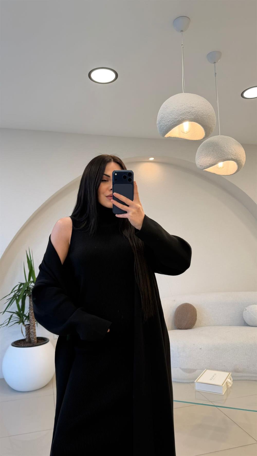 ELBİSE HIRKA TRİKO TAKIM SİYAH