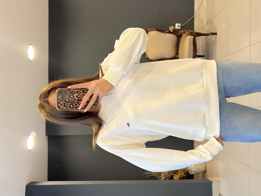 Eti̇ketli̇ Lcst Sweat Beyaz