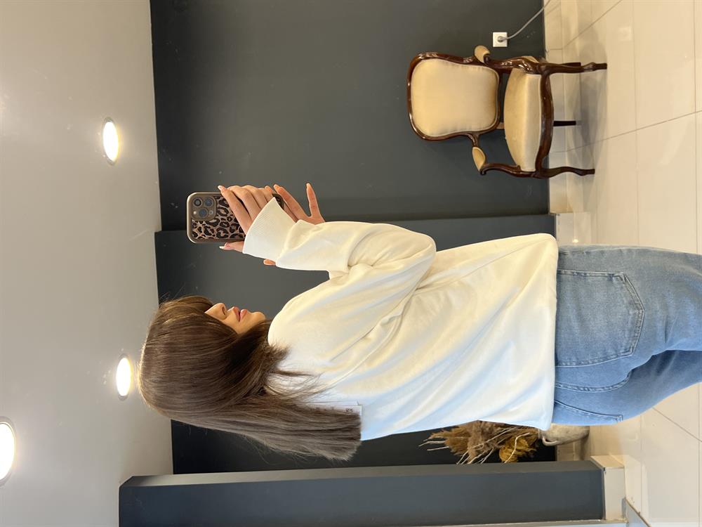 Eti̇ketli̇ Lcst Sweat Beyaz